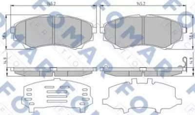 FOMAR FRICTION fo969181 -  Комплект тормозных колодок, дисковый тормоз
